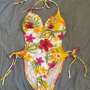 Floral Cutout One-Piece Swimsuit